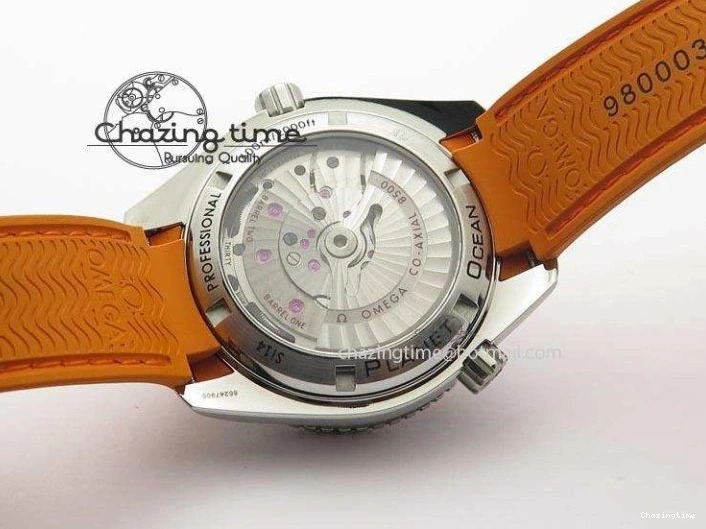 0516 Breathable Planet Ocean SS Bp Maker 45mm Orange Bezel On Orange Rubber Strap A 8221